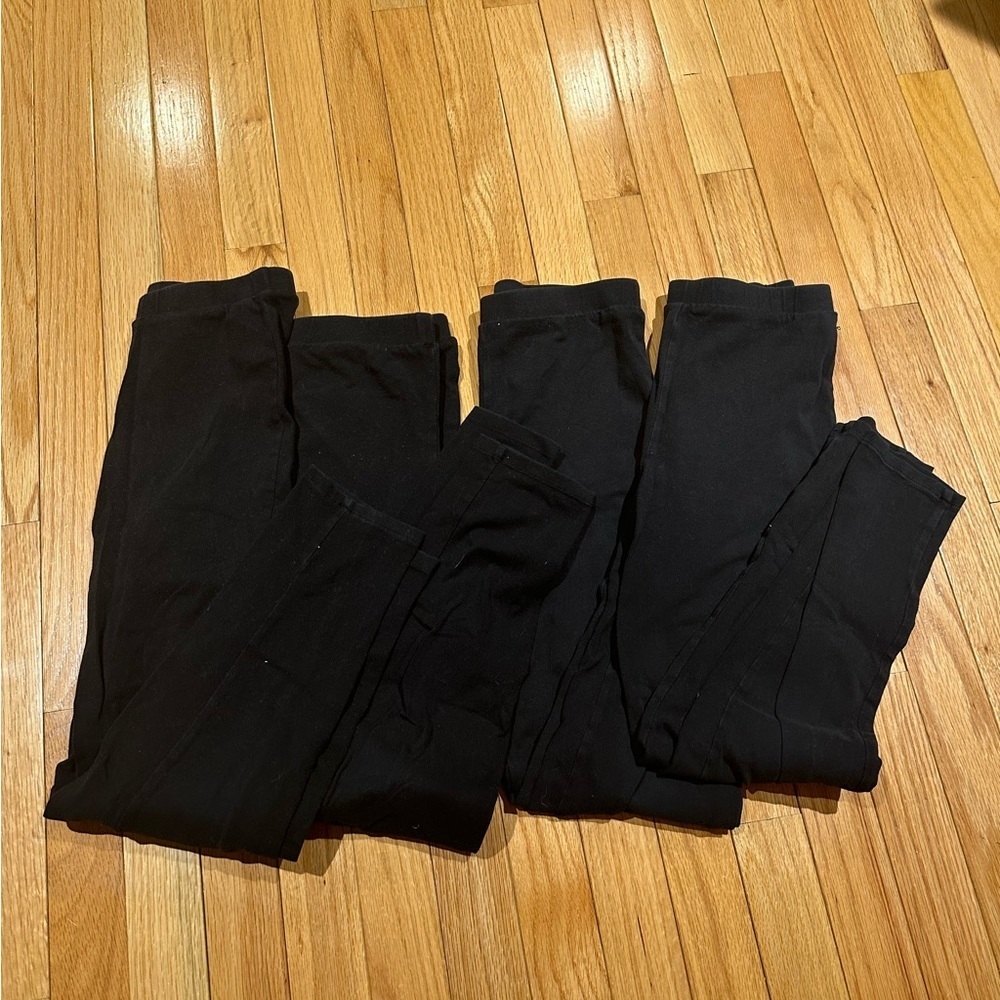 Aqua Girls Bundle of 4 Pairs Black Leggings Size Large